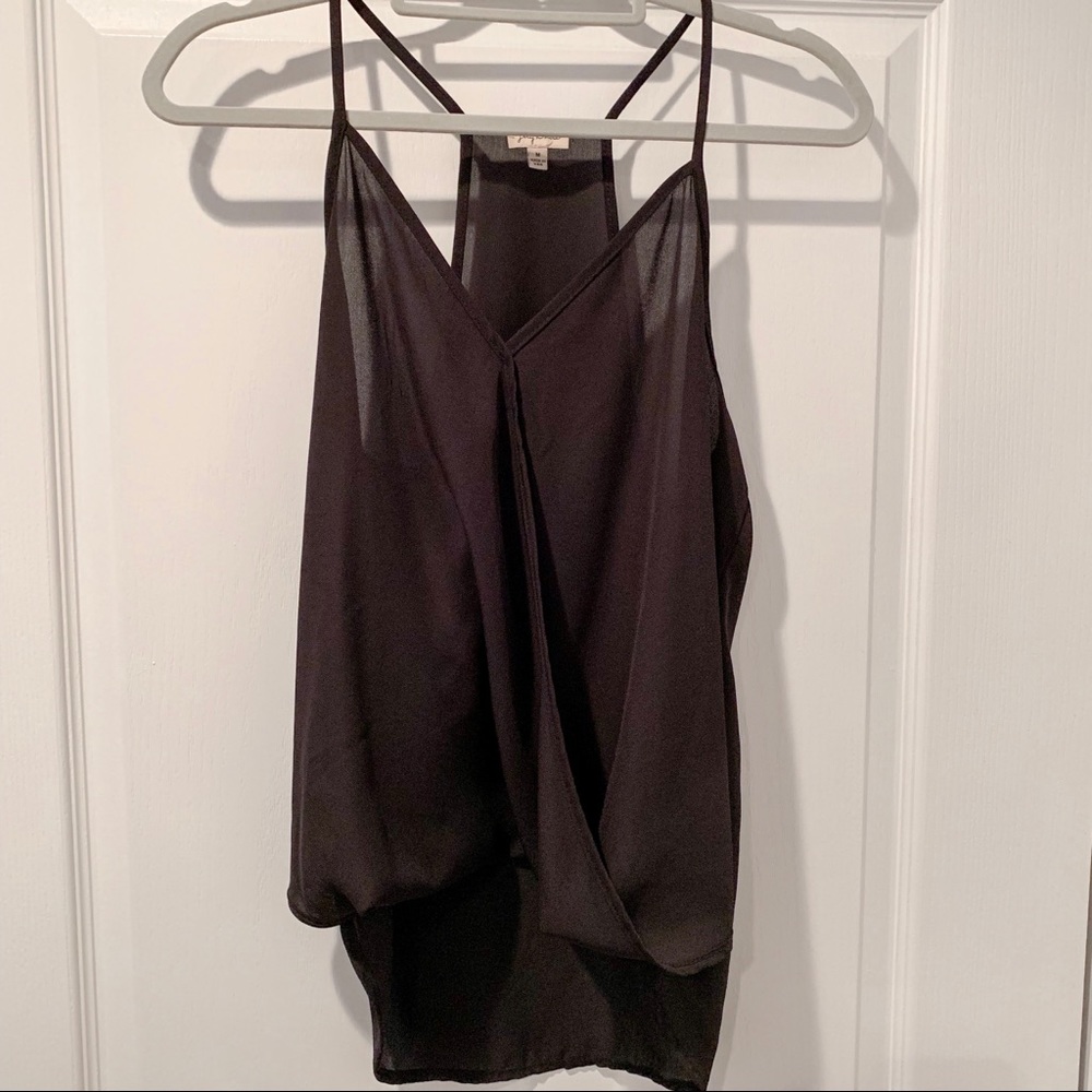 SOLD Black Cami Criss Cross Puff Shirt